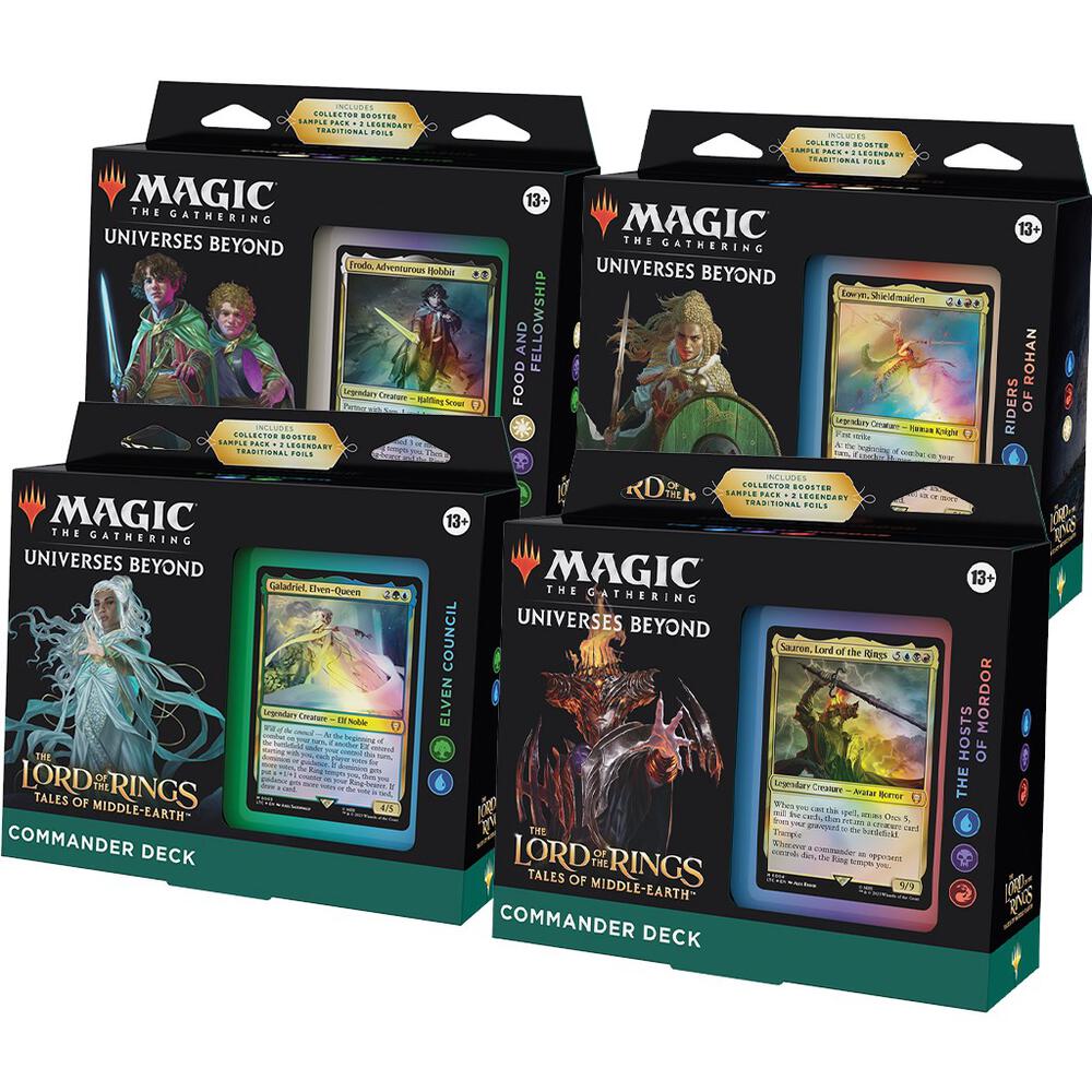 Magic: The Gathering The Lord of the Rings Tales of Middle-earth Commander Deck Display (4 Decks) | Complete Set