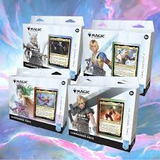 Magic: The Gathering Final Fantasy Commander Deck Display (4 Decks) – Complete Set of All Preconstructed Commander Decks